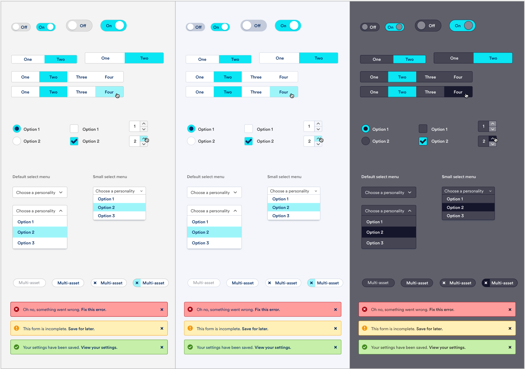 Schroders interface component variants