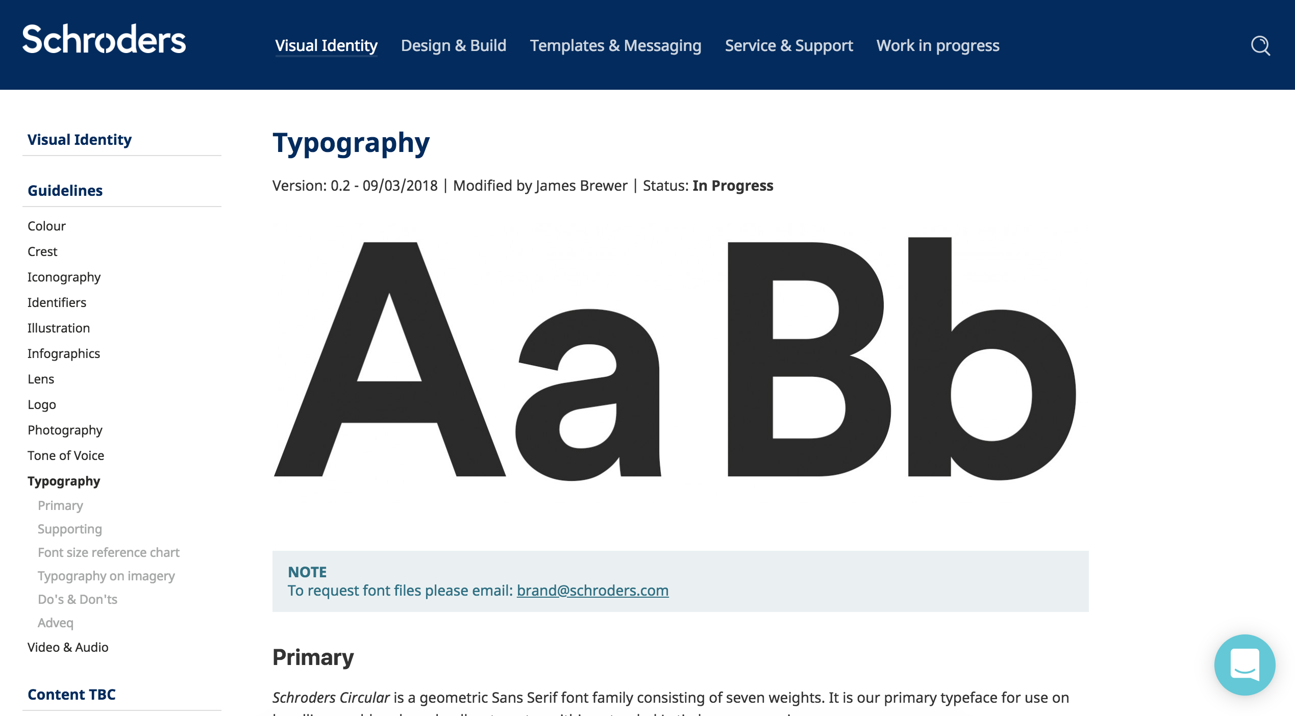 Schroders typography guidelines