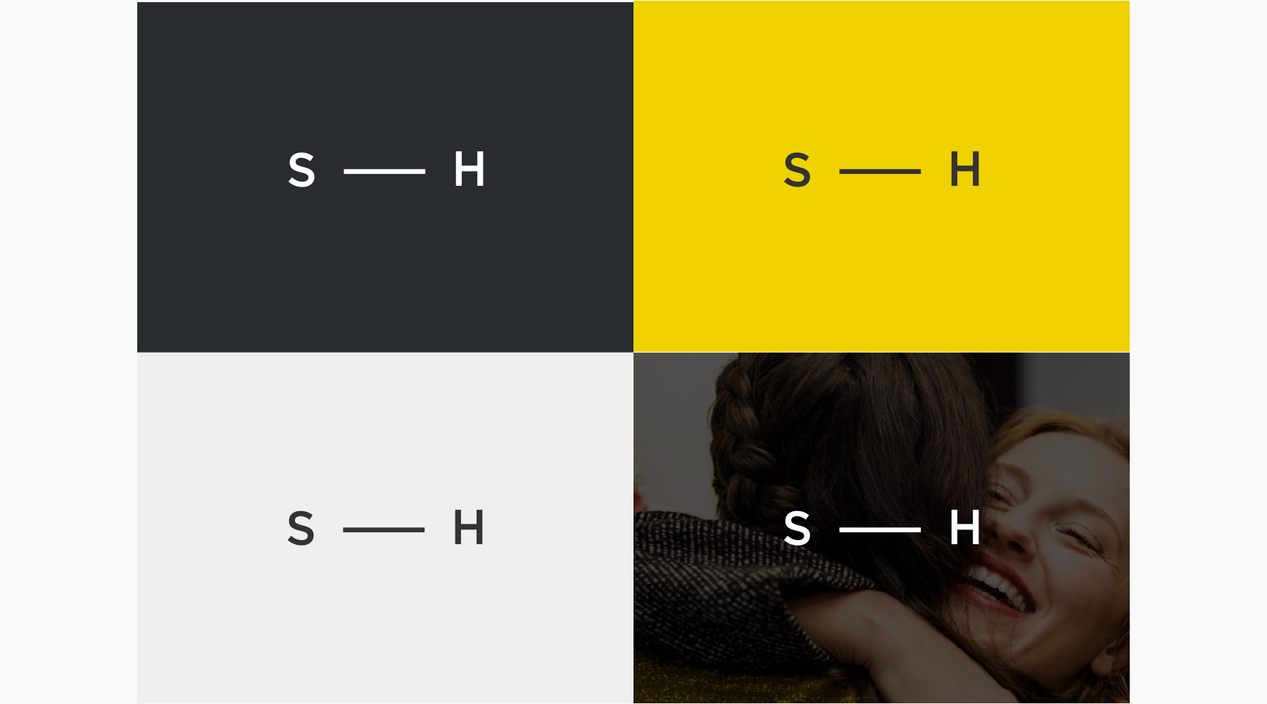 Connecting People: initials linked by an extending bar
