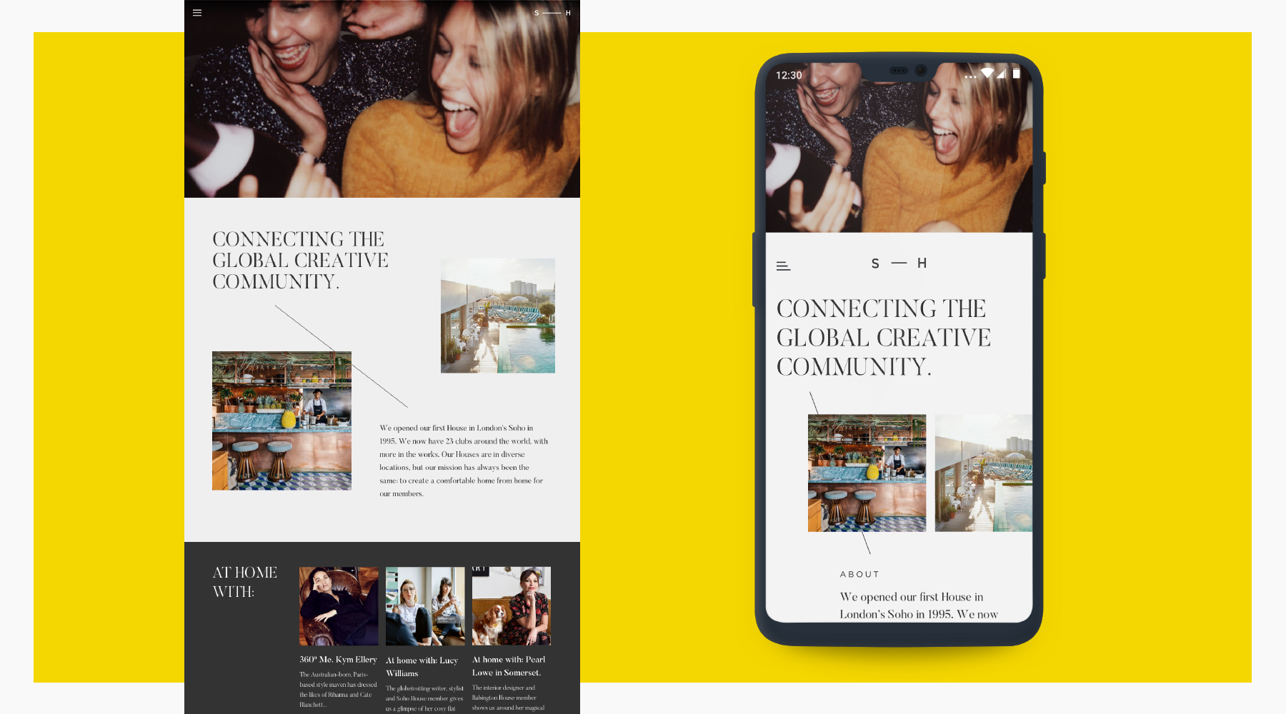 Connecting People desktop and mobile concept